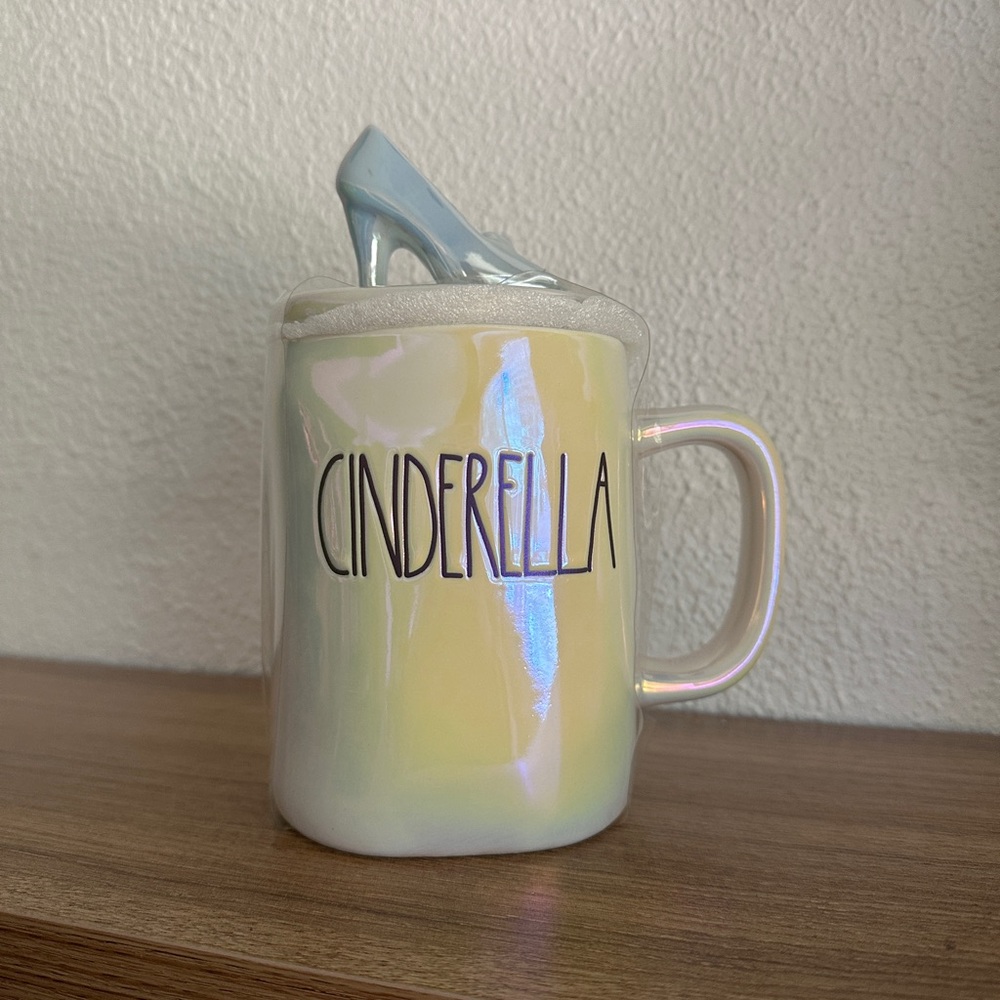 Rae Dunn Cinderella Iridescent Mug with Shoe Lid NWOT